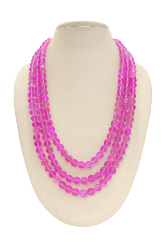 PINK MISTICK ONYX BEADS MALA FOR WOMEN