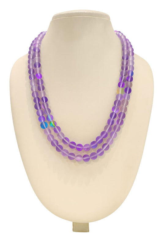 PURPLE COLOUR DOUBLE LAYER MISTICK ONYX BEADS MALA