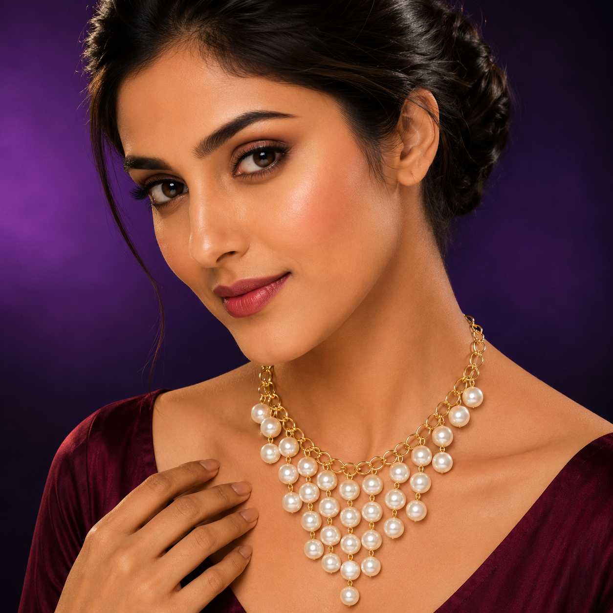 Real Fresh Water pearls necklace in Layering for women