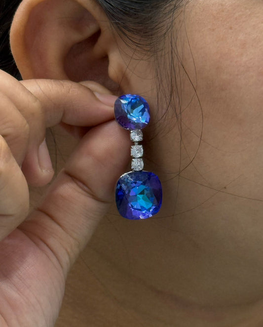 Ocean Blue Crystal Dangle Earring