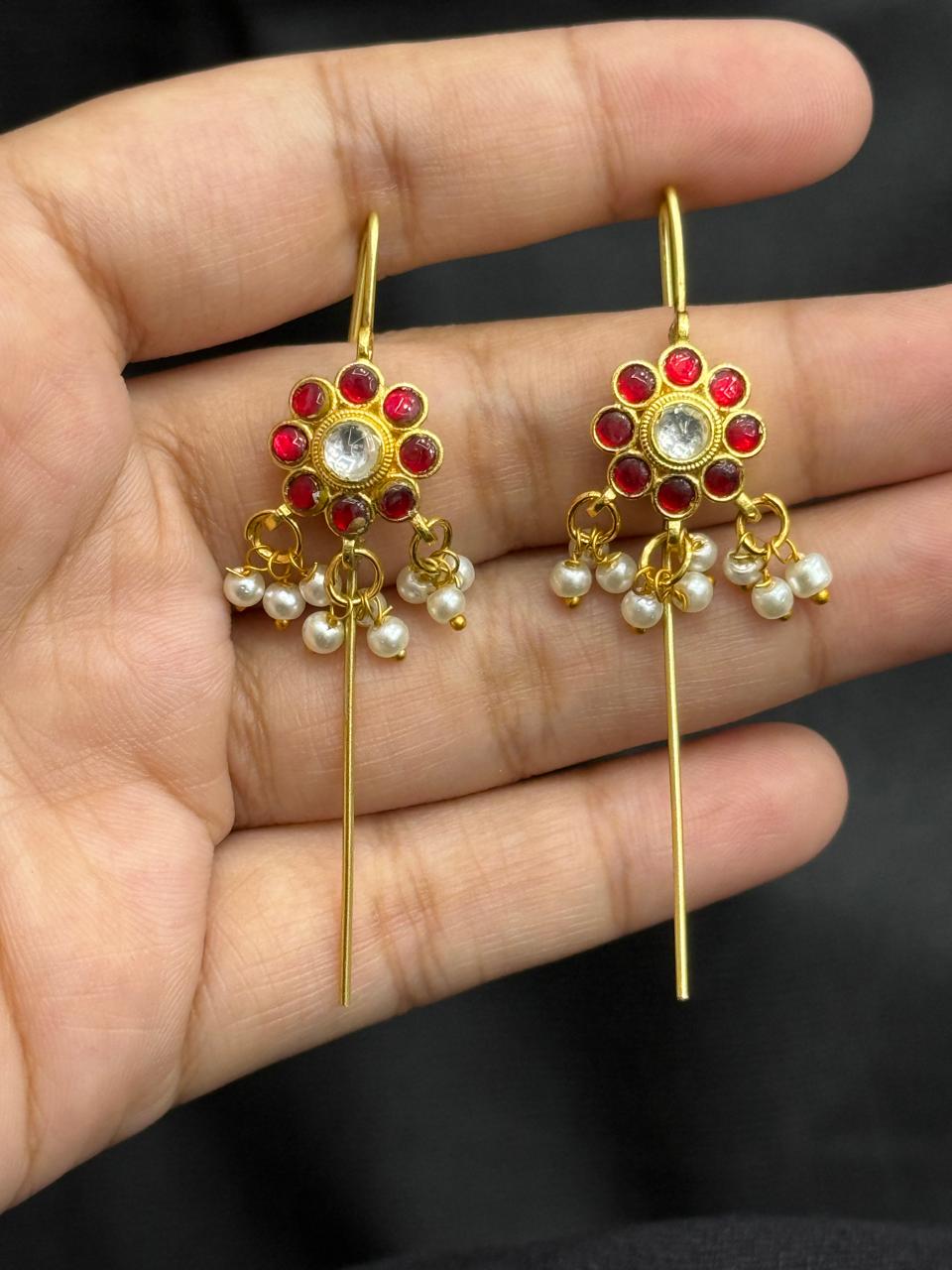 Natural Flower Ruby Earcuff