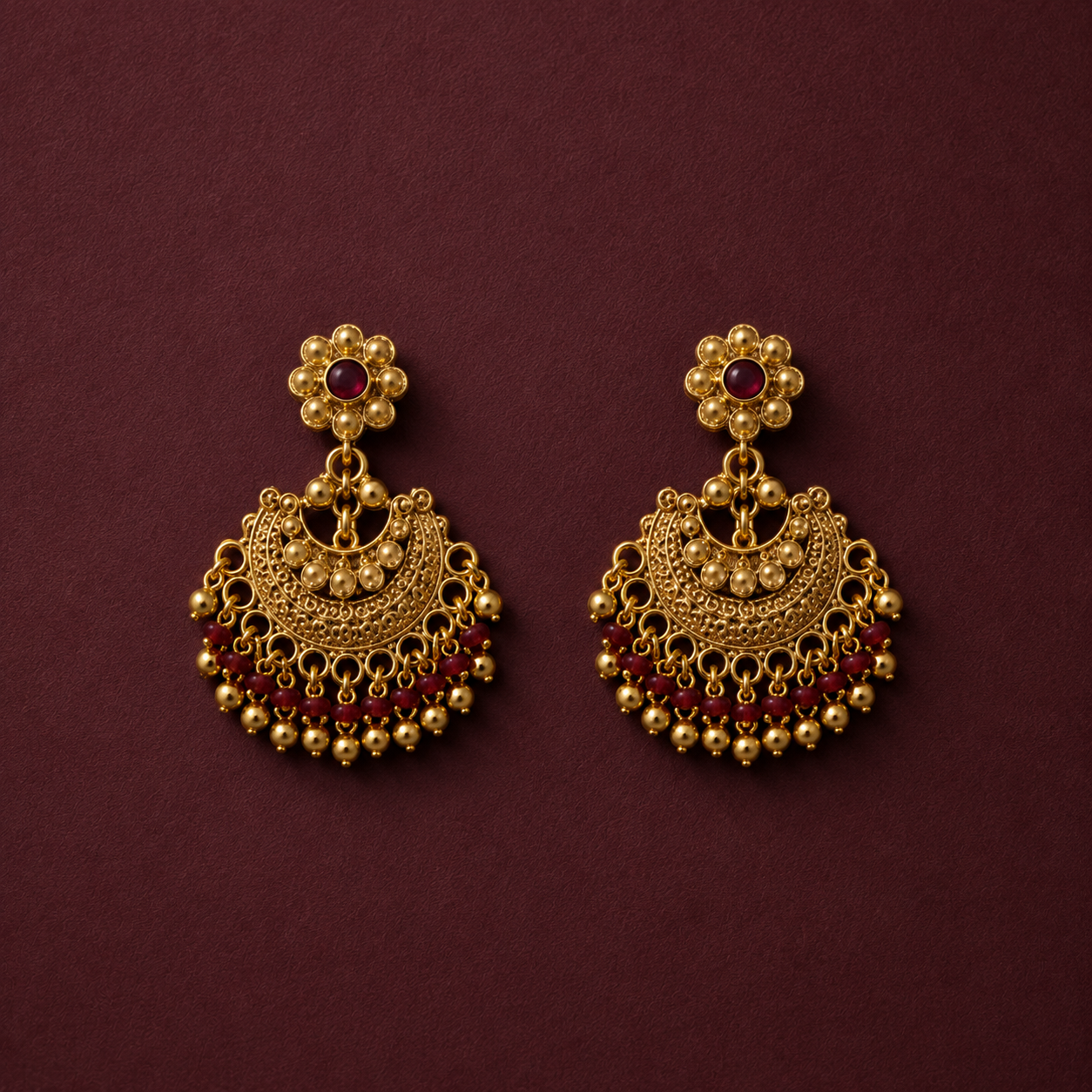 Taste of south necklace in ruby stones