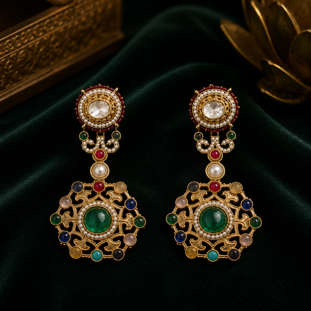 Sabyasachi Inspired With Precious Stones Strings Necklace