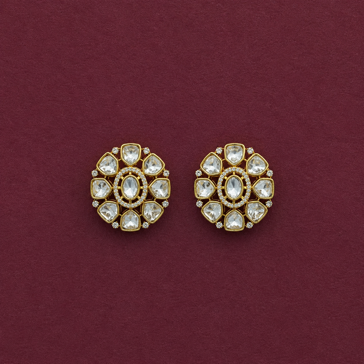 Classic Gold Plated Polki Set