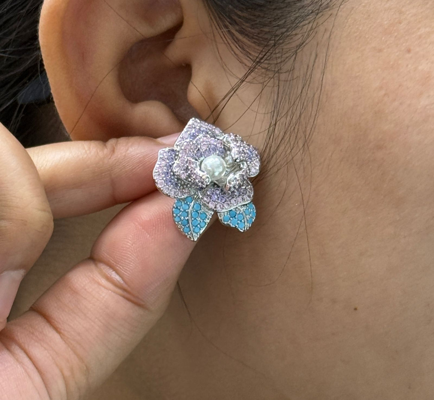 Rose CZ Studs