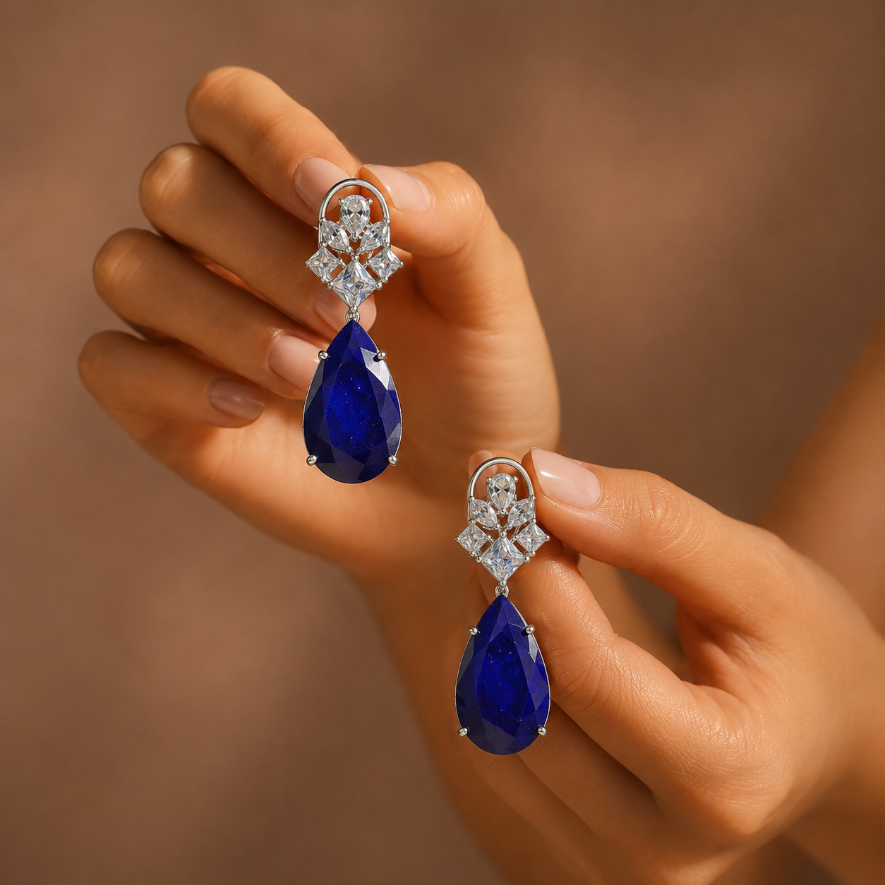 Sia Blue CZ Doublet Earring
