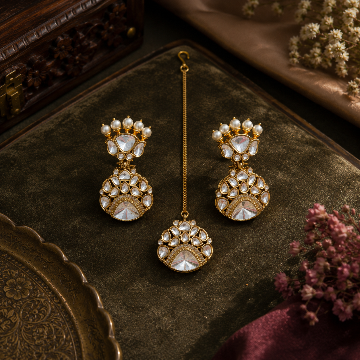 Mossanites Gold Plated With cz Necklace For Women
