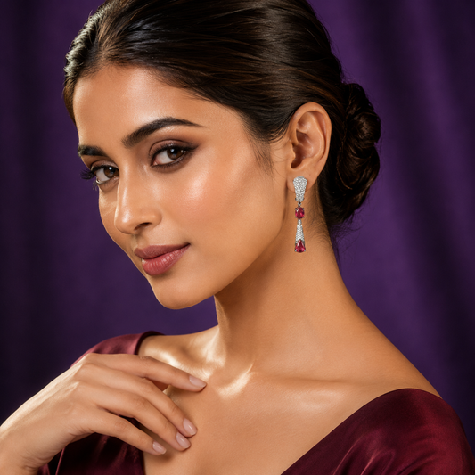 Long Invisible Setting Earring for woman