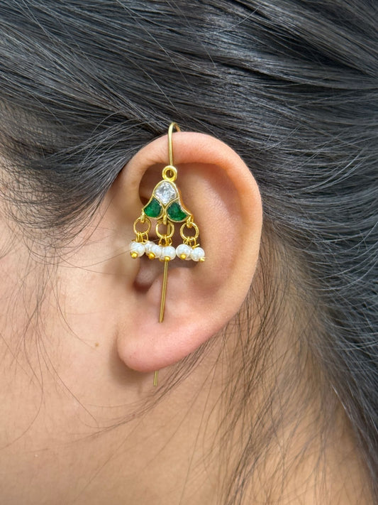 Little Motiff Green Earcuff