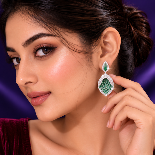 Little With Invisible Setting Earring for woman