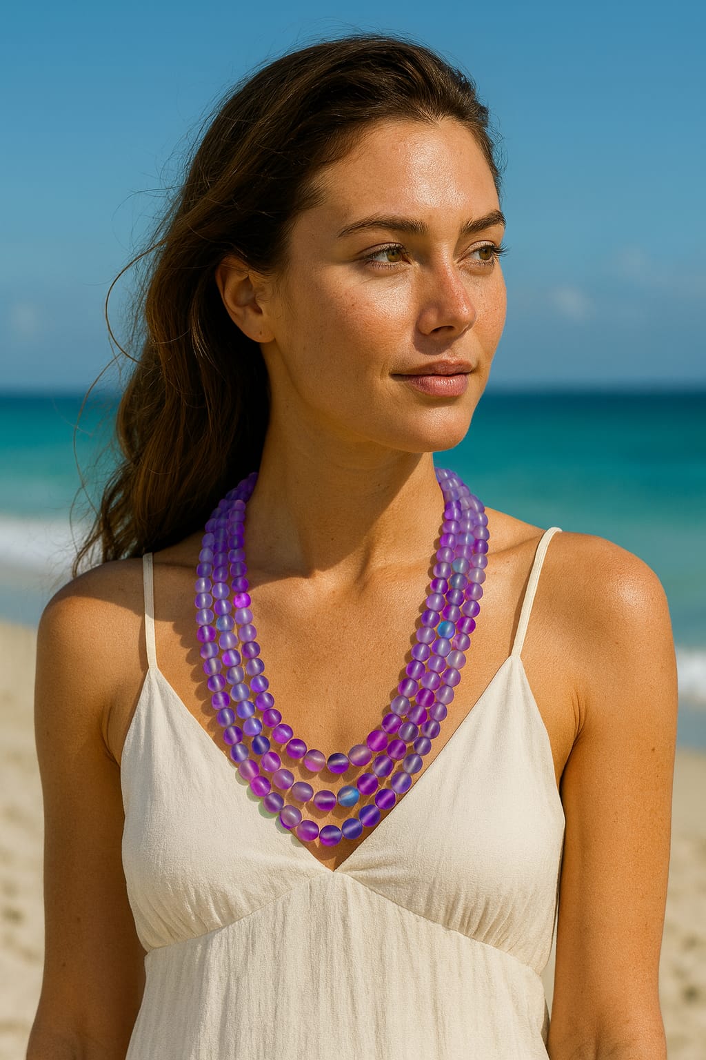 MULTICOLOUR  MISTICK ONYX BEADS THREE LAYER MALA FOR WOMEN