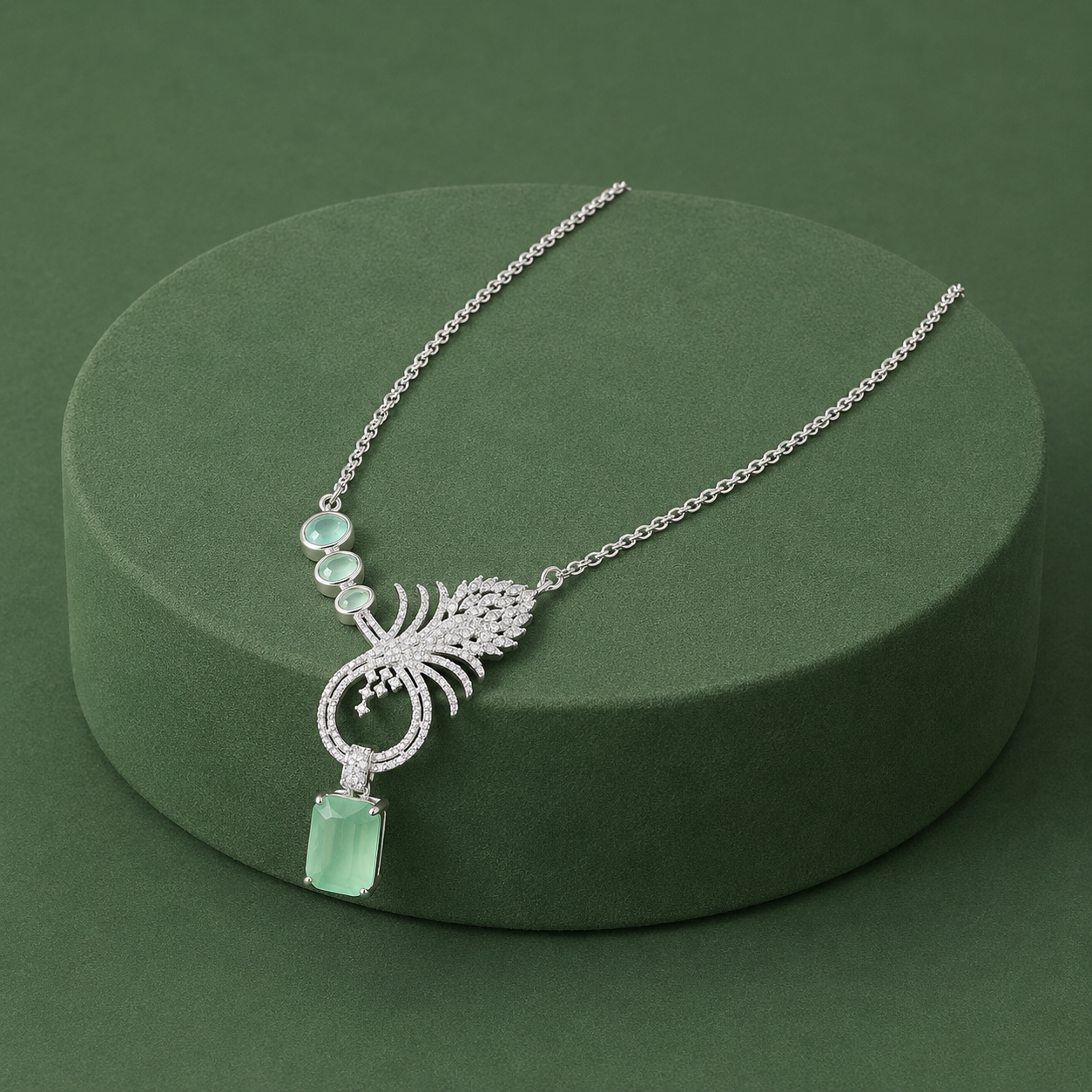 Methili pendent set with chain for women