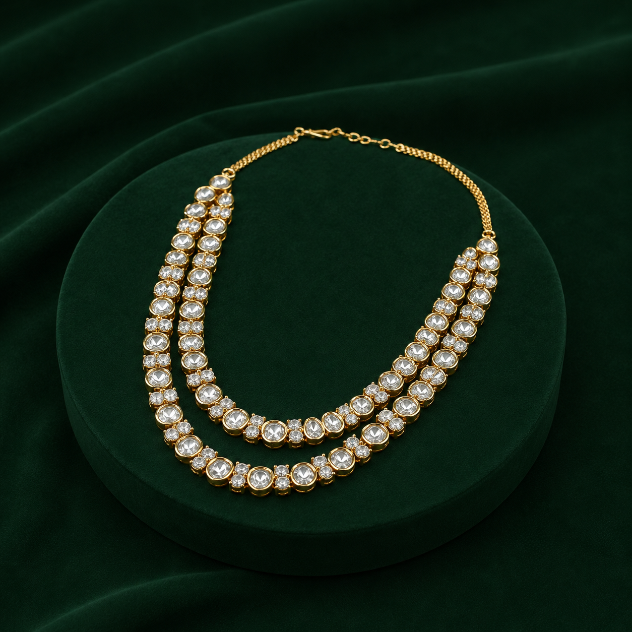 Nita Kundan Chain Necklace With Beautiful Studs