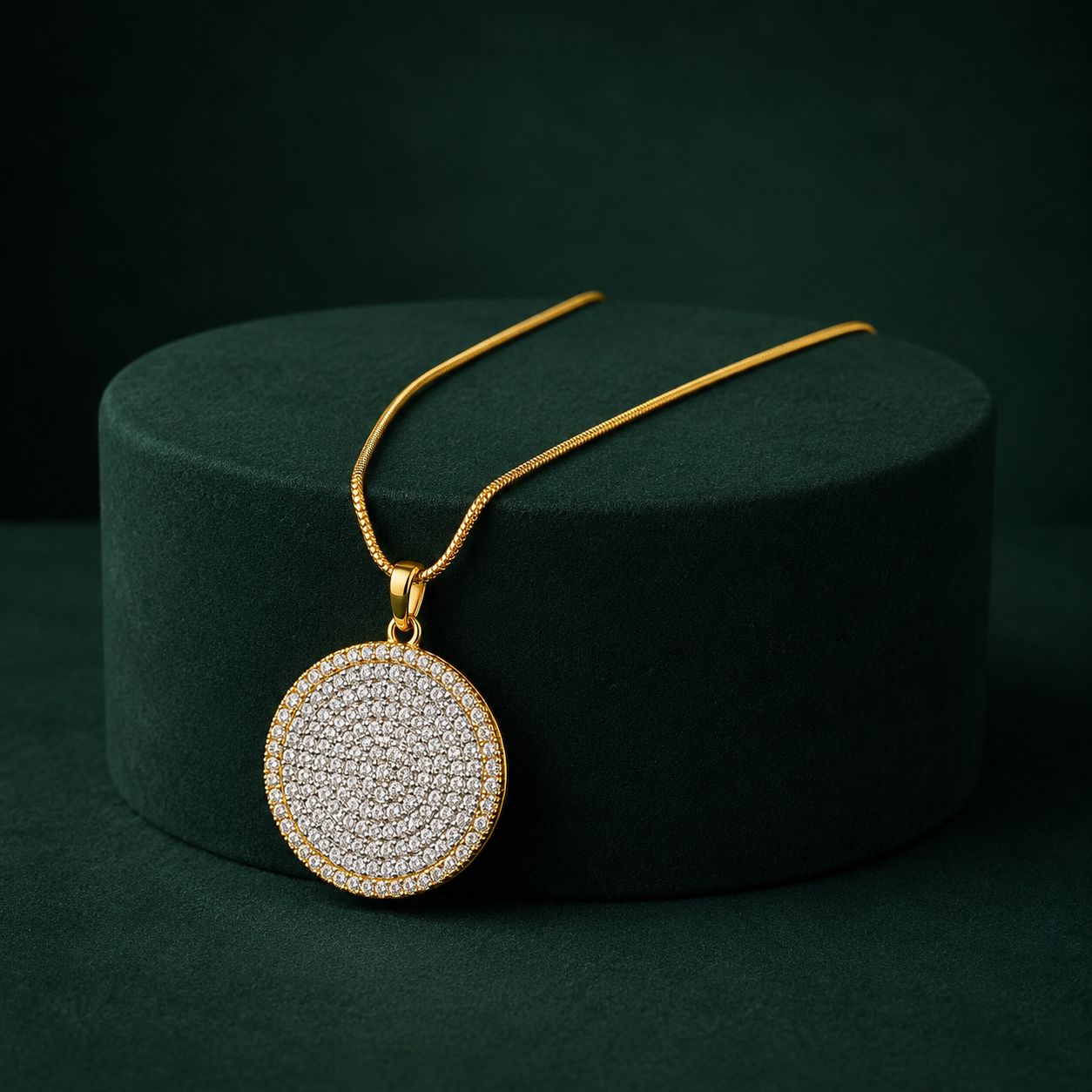 Gold Cz Pendent Set