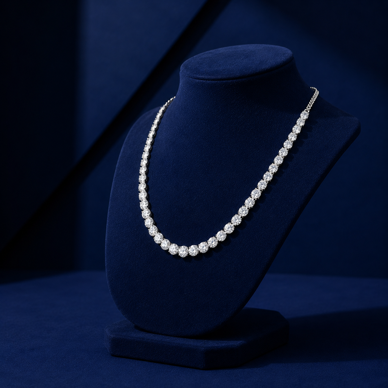 solitaire silver diamond necklace for women