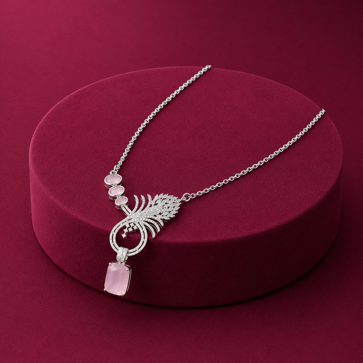 Suhani Beautiful Pendent Set In Pink For Women