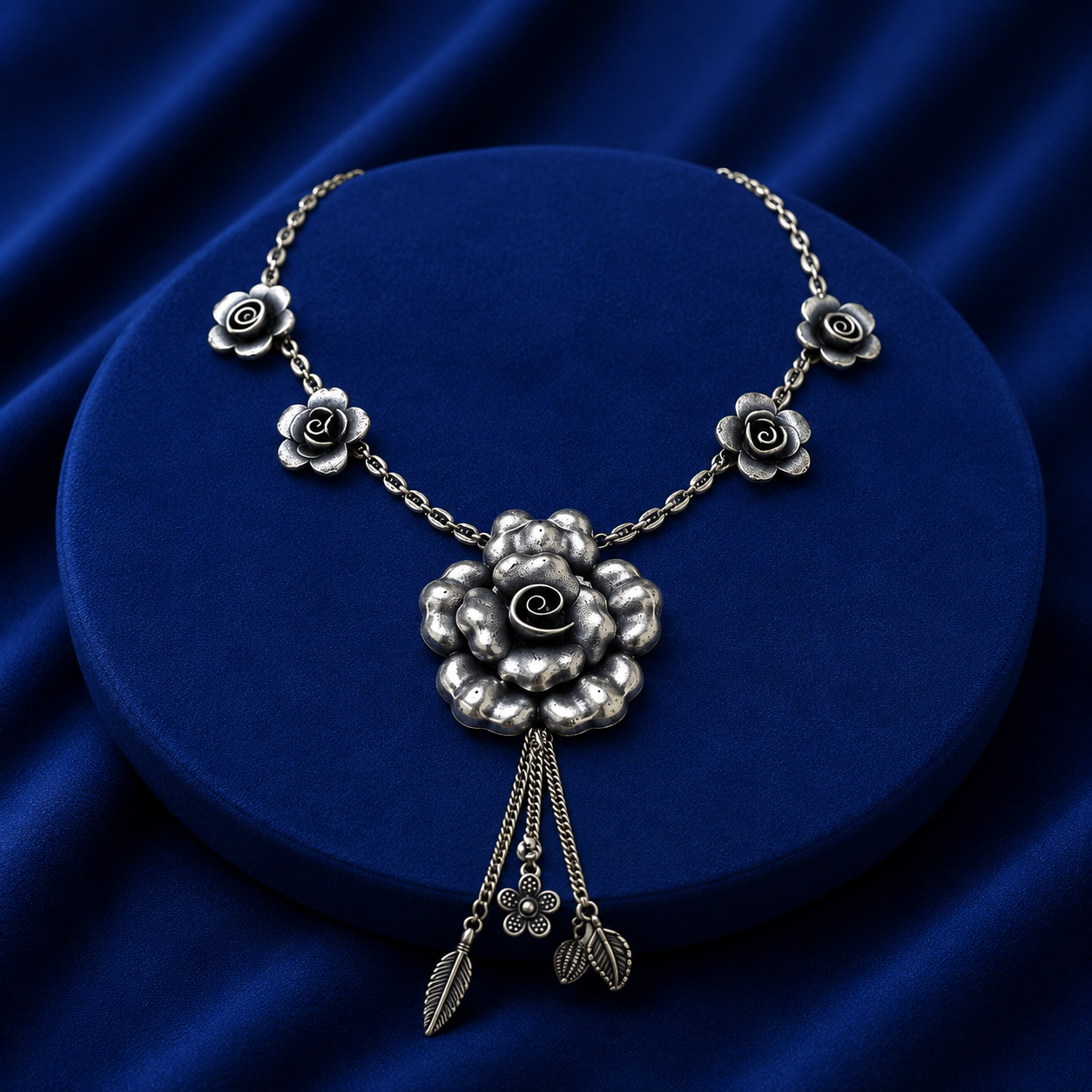 Handcrafted Rose Oxidised set