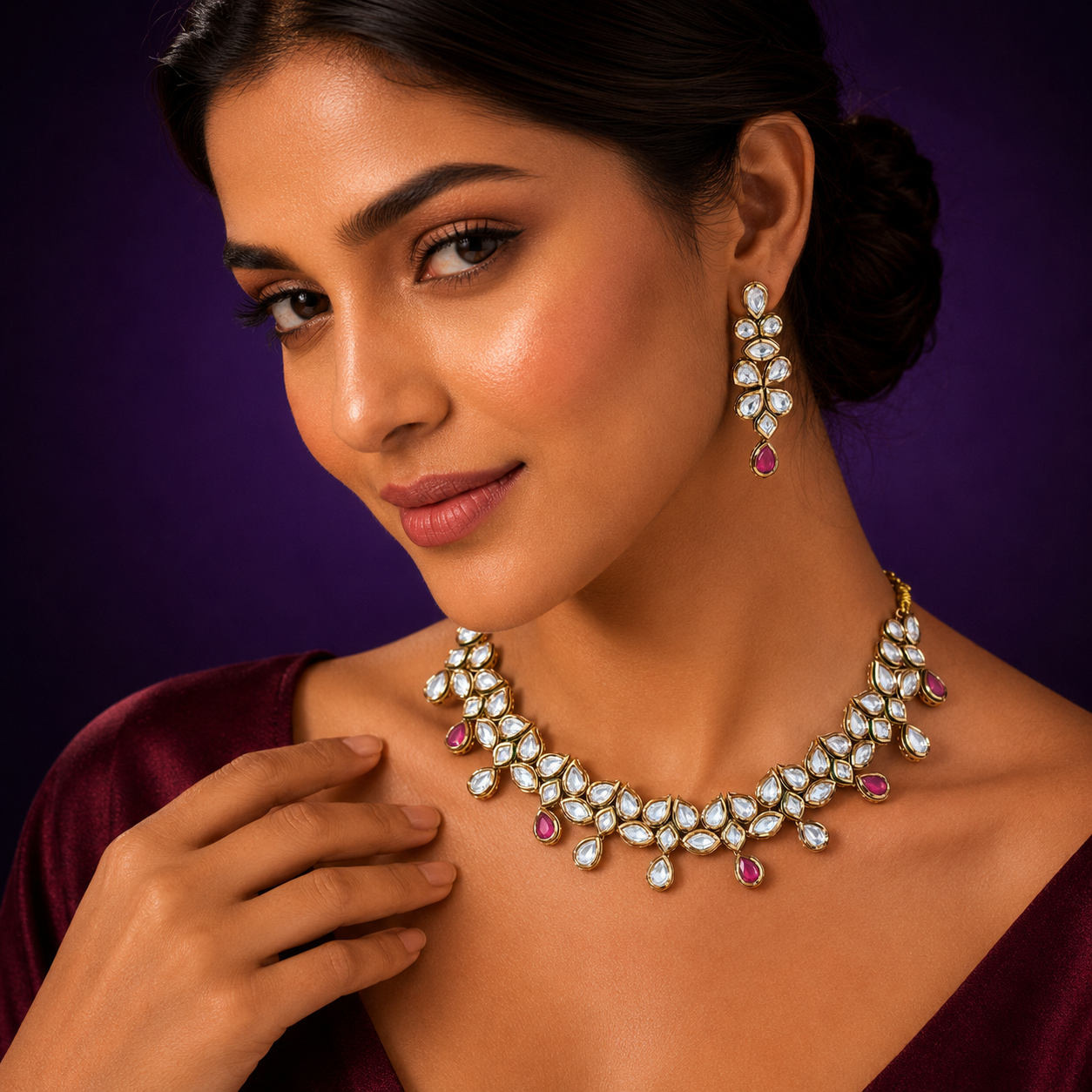 Meenakari Beautiful Kundan Necklace for woman