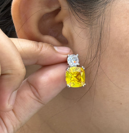 Citrine Glow Statement Earring