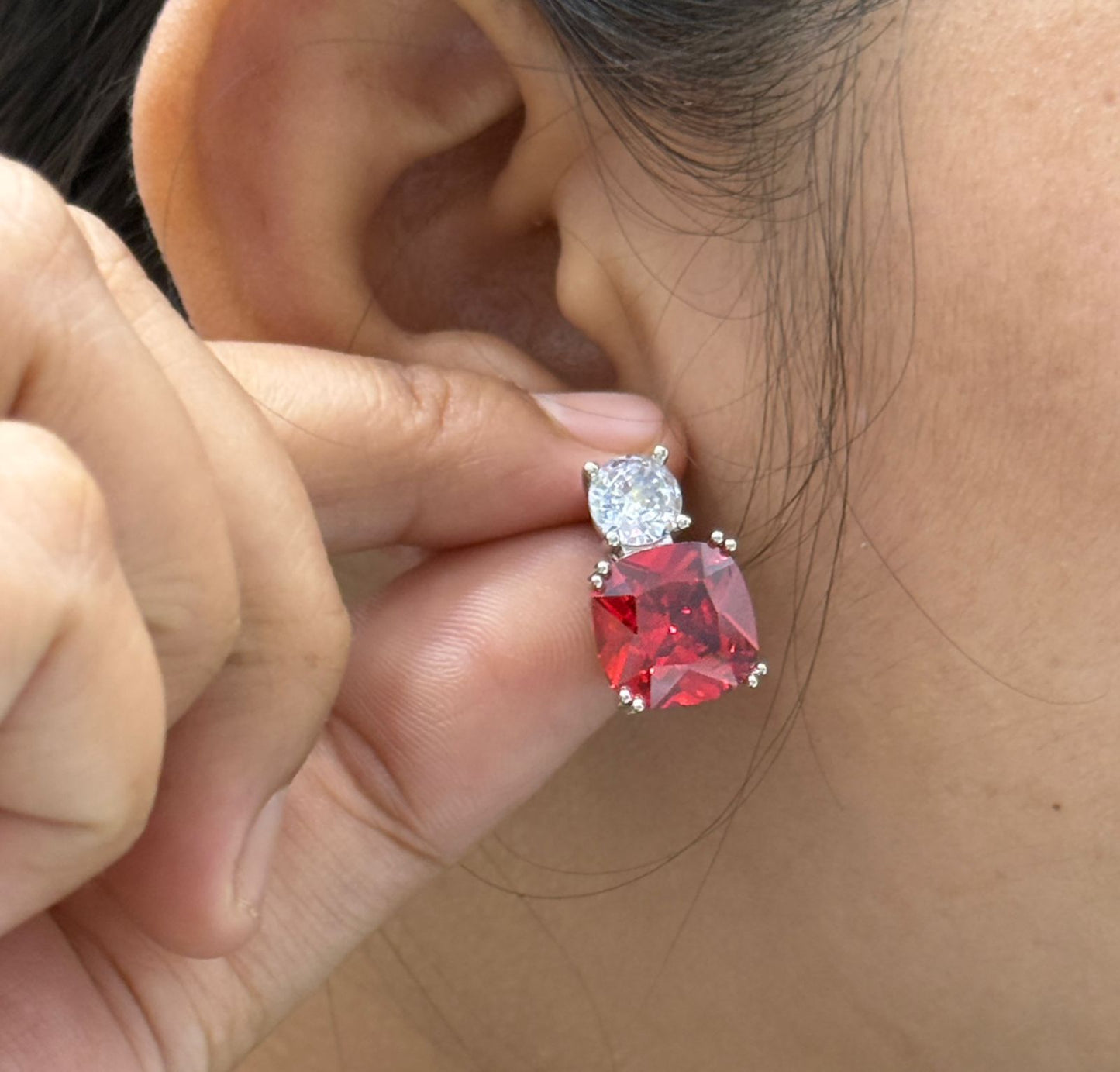 Royal Ruby Crystal Earring
