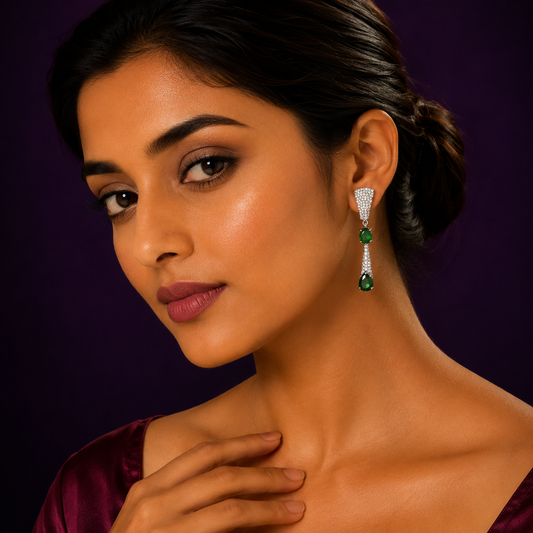 Long Invisible Setting Earring for woman
