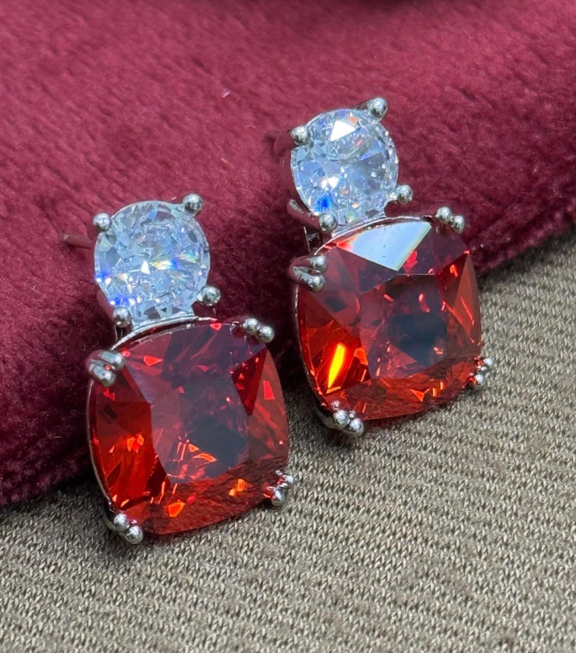 Royal Ruby Crystal Earring