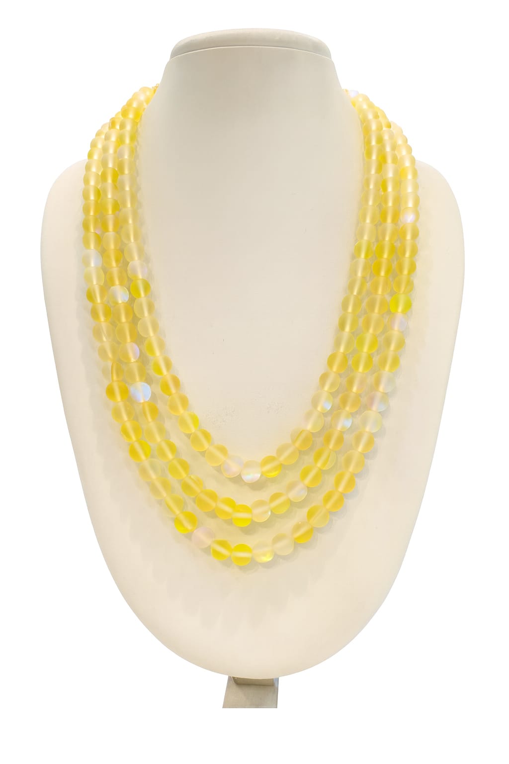 YELLOW MISTICK ONYX BEADS THREE LAYER MALA FOR WOMEN