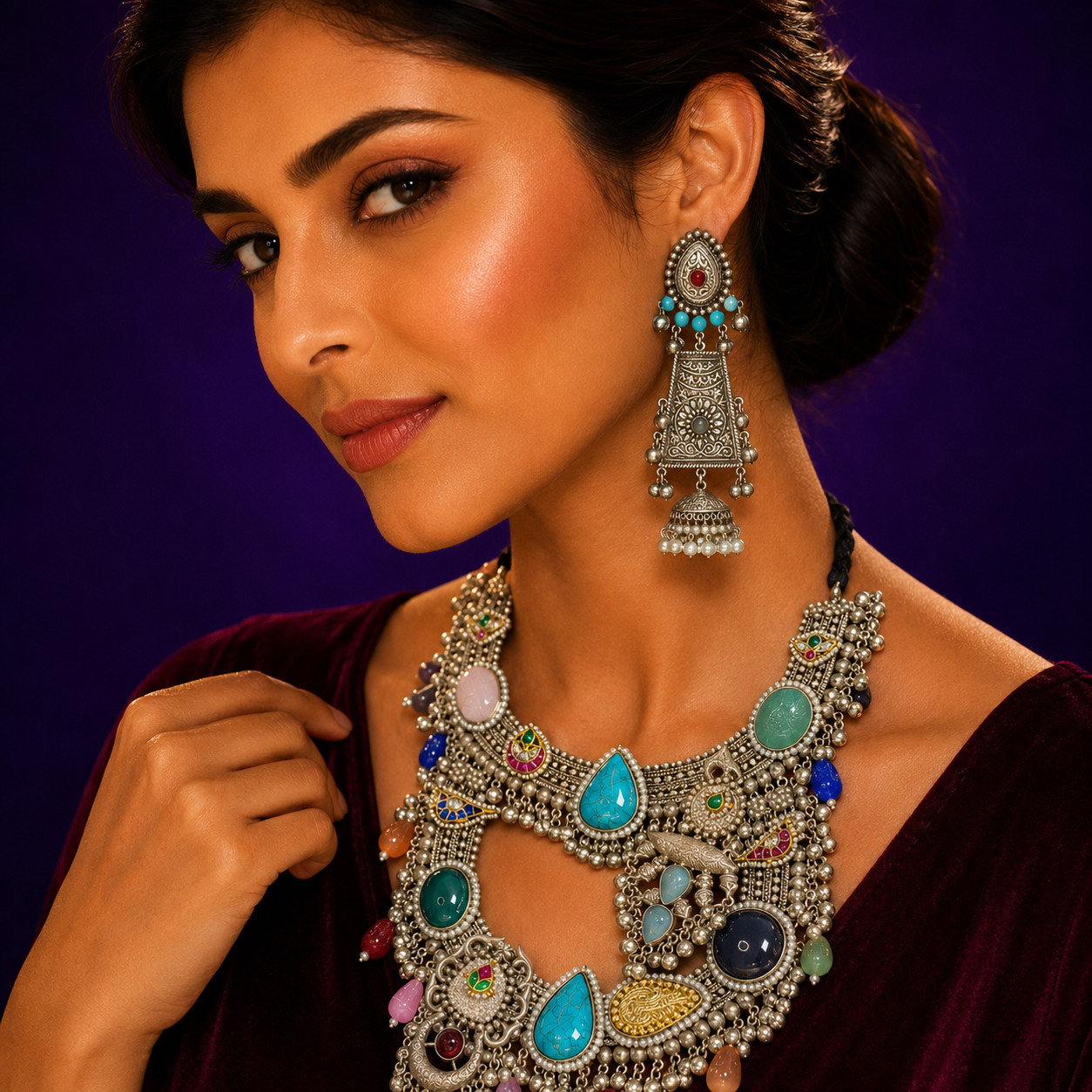 Navratri special necklace for women in pachi kundan
