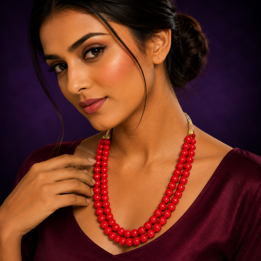 Pumpkin Beads Double Layer Mala