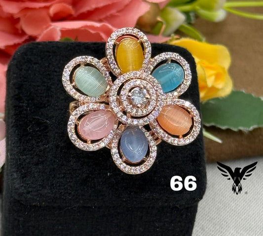 MULTI COLOUR CZ RING