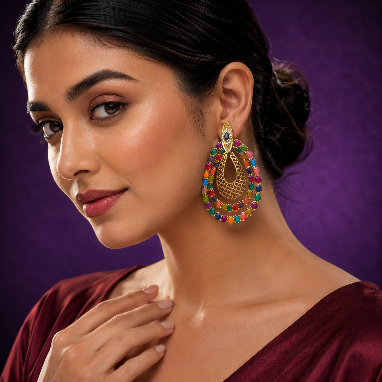 Paakhi multicolour dangle earring for women