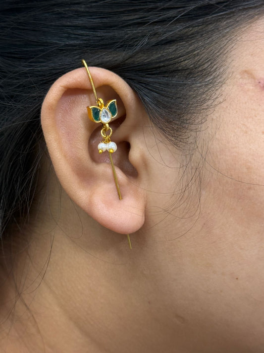 Cute Lotus Green Earcuff