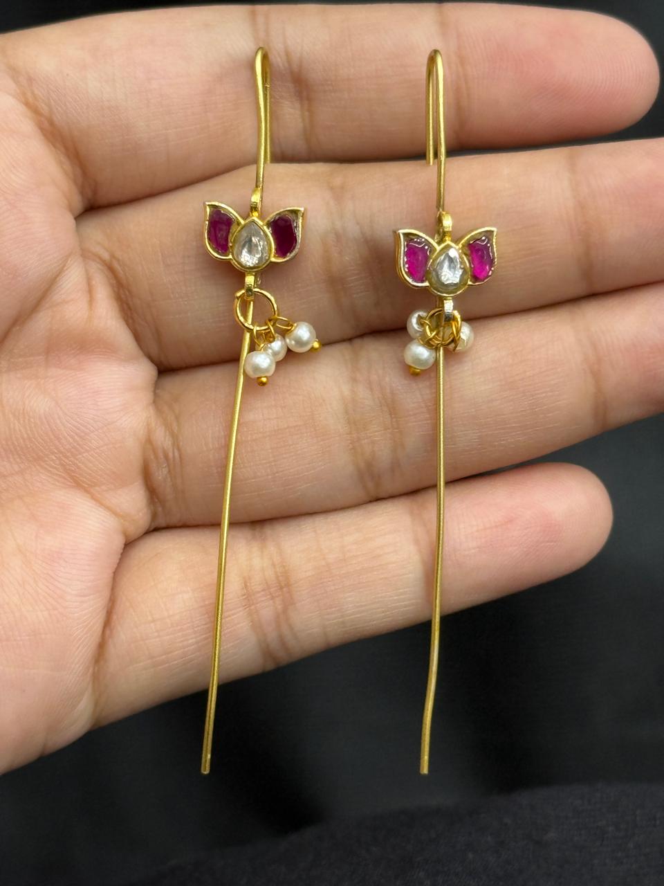 Cute Lotus Ruby Earcuff