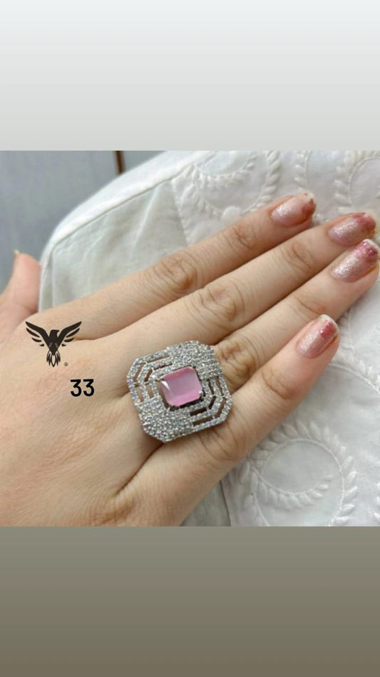 PINK COLOUR DEAMOND RING