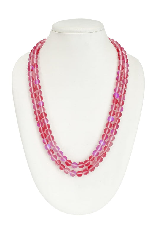 RED COLOUR DOUBLE LAYER MISTICK ONYX BEADS MALA