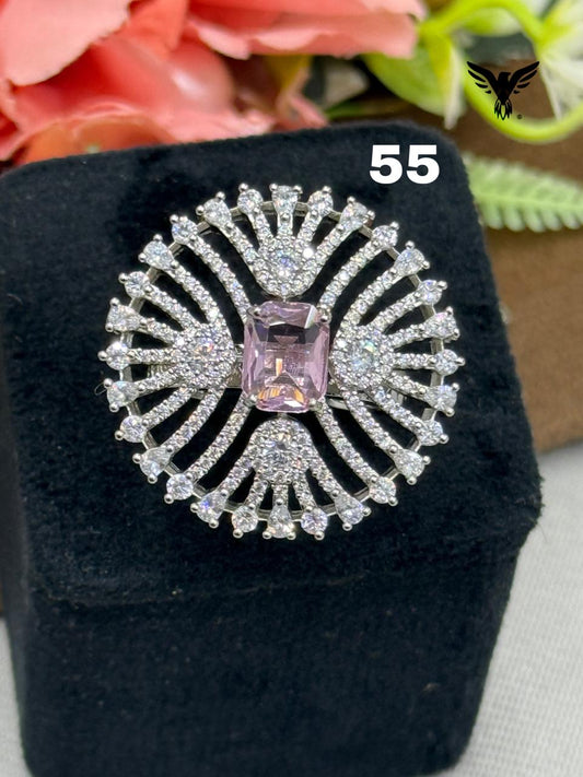 OVER SIZE CZ RING IN MINT FOR WOMAN
