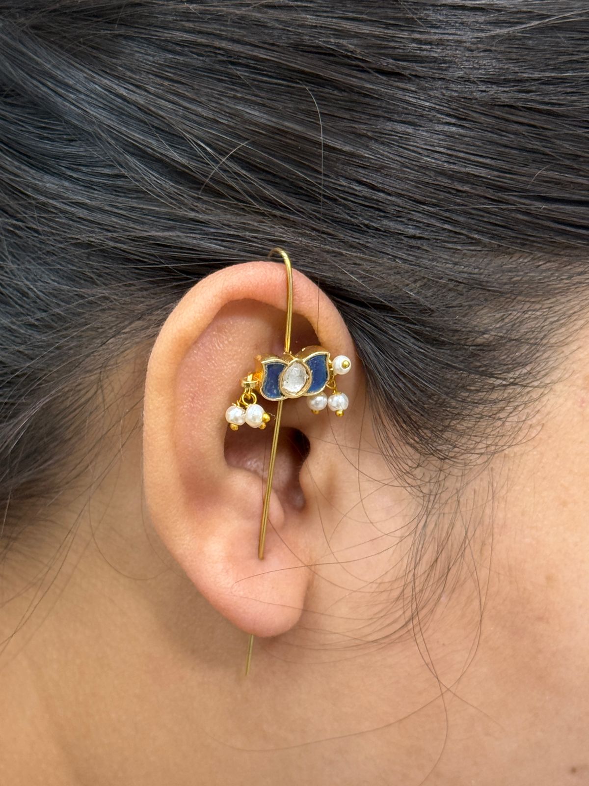 Cute Lotus Blue Earcuff