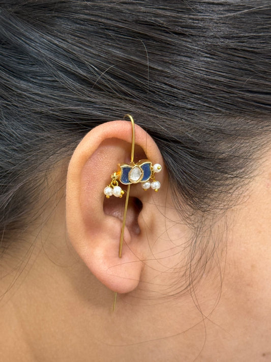 Cute Lotus Blue Earcuff
