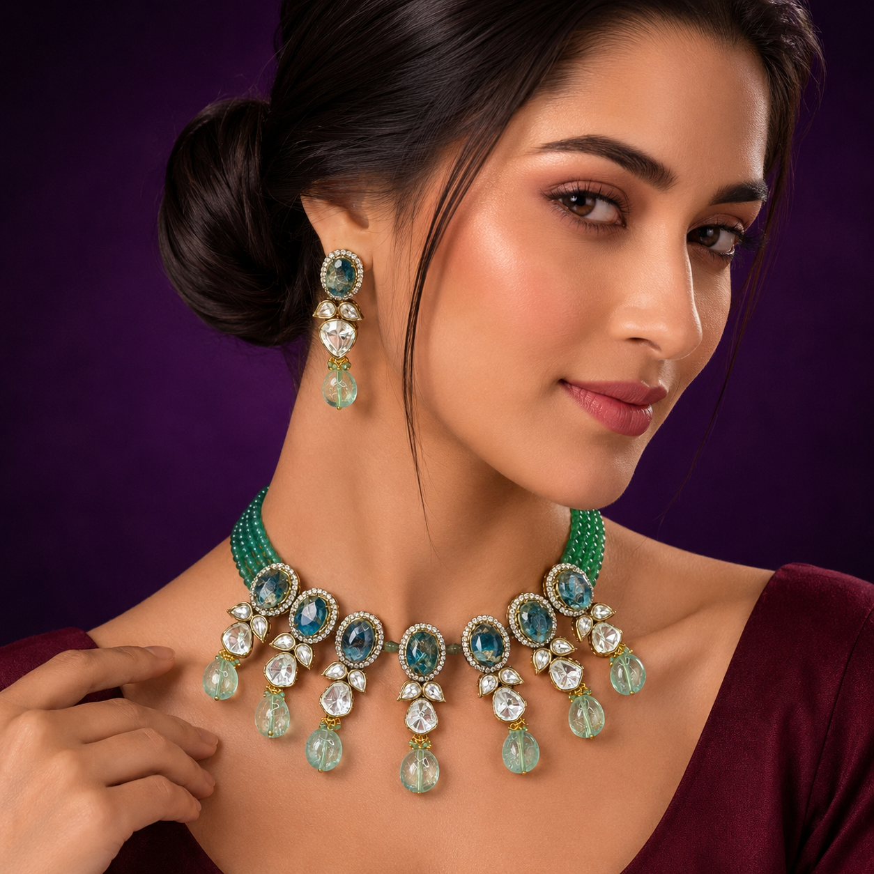 Marbel Necklace in green
