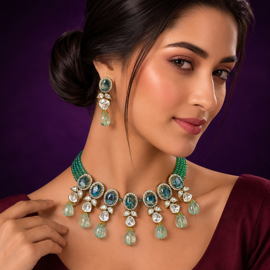 Marbel Necklace in green