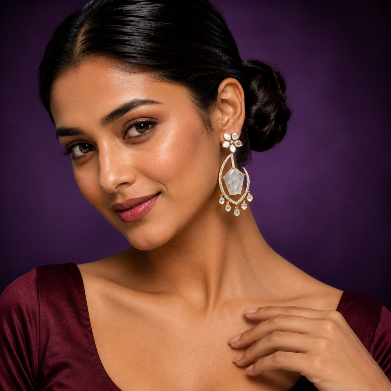 Mother of pearl Kundan Earrings