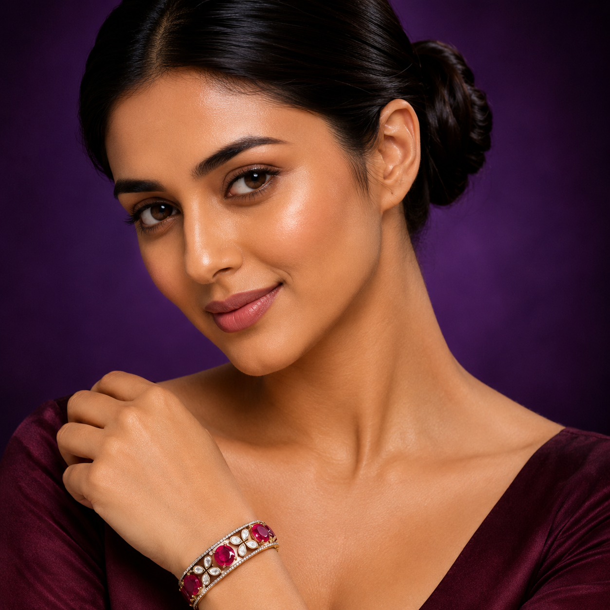 Doublet With Mehandi Polish Bracelet for woman