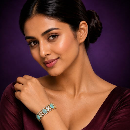 Doublet With Mehandi Polish Bracelet for woman
