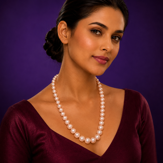 Fresh Water Pink Pearl Single Layar Mala