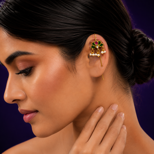 Traditional Lotus Motiff Multi Earcuff