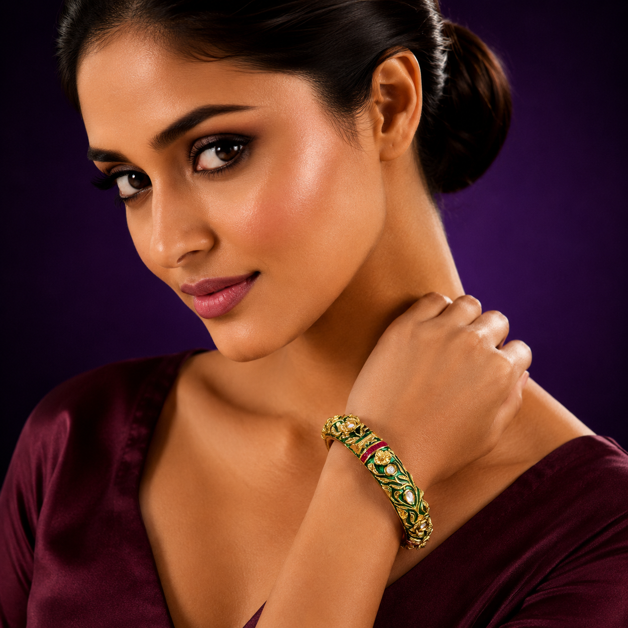 Meenakari With Kundan Kada for woman