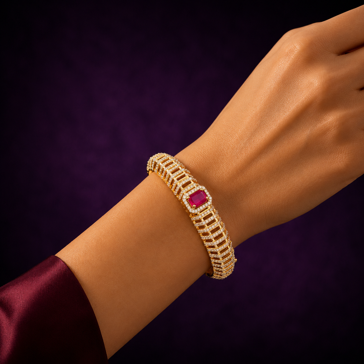 Women Brass With CZ Bracelet
