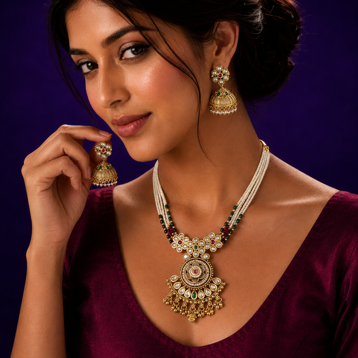 Italian Meenakari Kundan Heritage Necklace