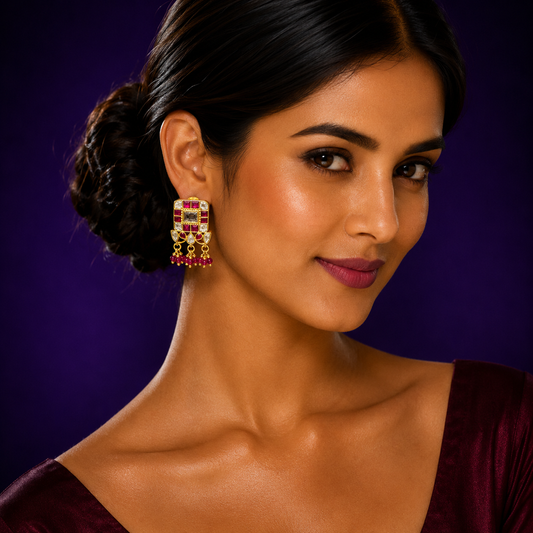 Ruby Jadau Kundan Studs