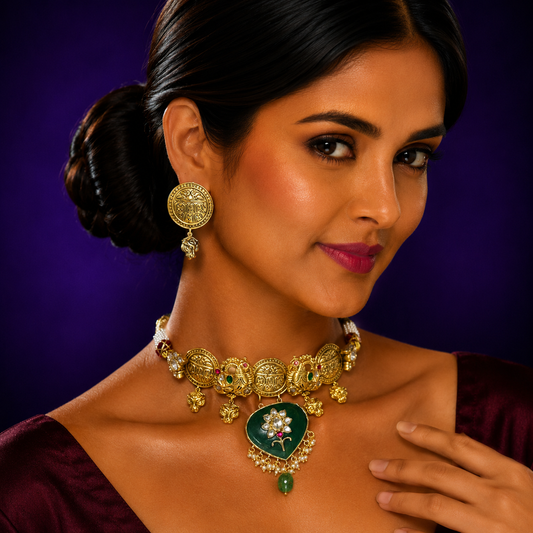 Amarpali Inspired Natural Stone Kundan Choker